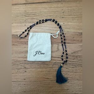 J Crew women’s long tassel necklace in blue